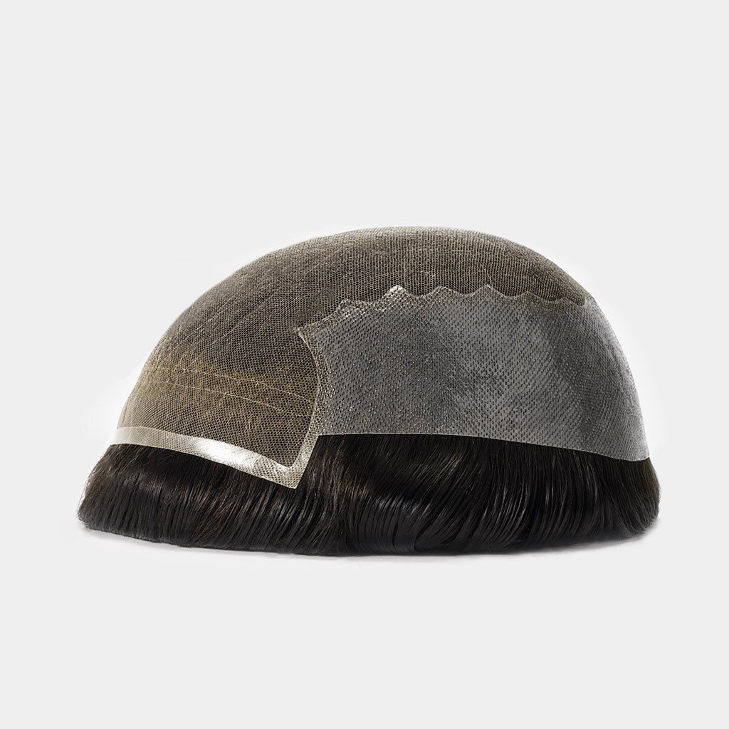Reef Men's Hair System — French Lace with Clear PU Sides