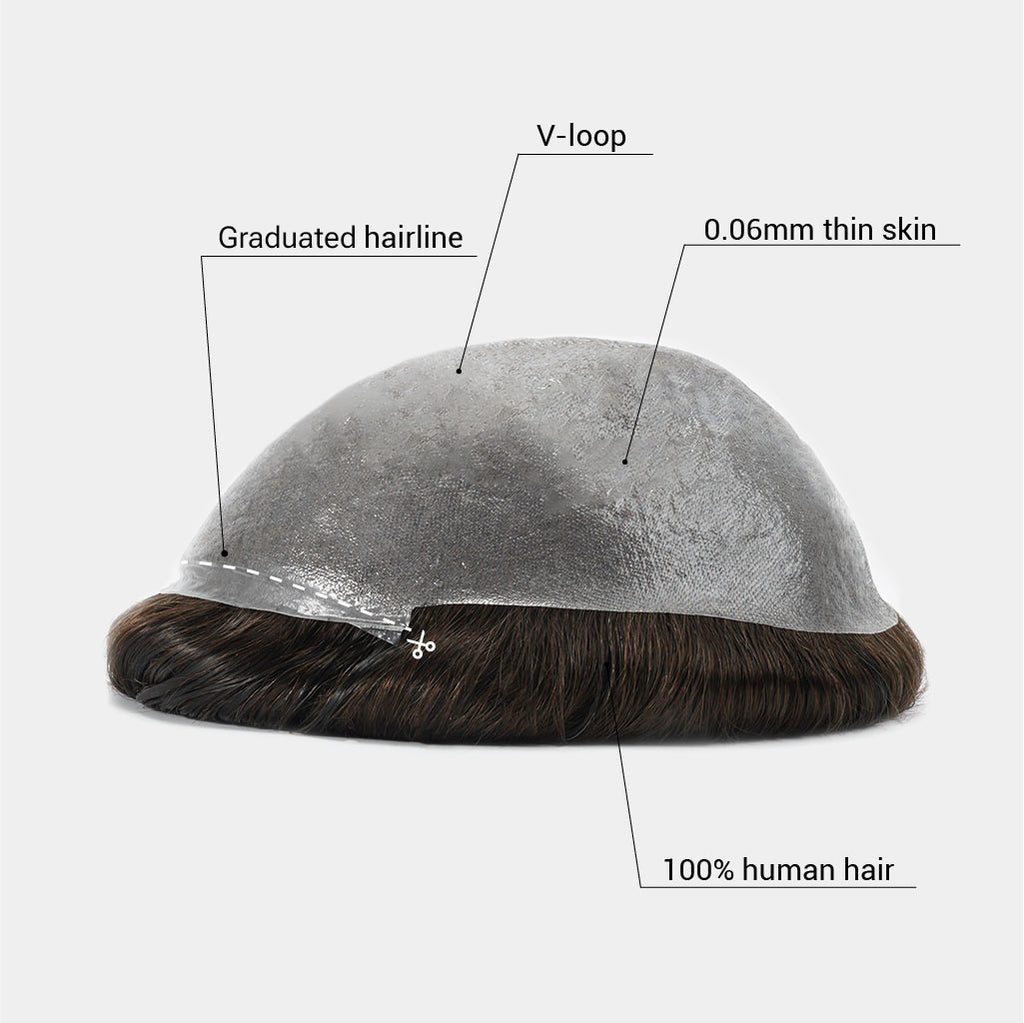 Tide men's hair system — 0.06mm Thin Skin